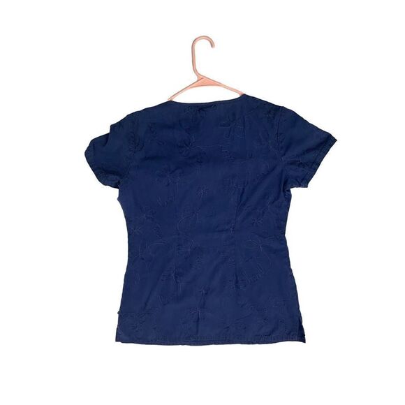 đ
şSizeâsmall navy blue Cherokee embroidered scrub top - Picture 2 of 6